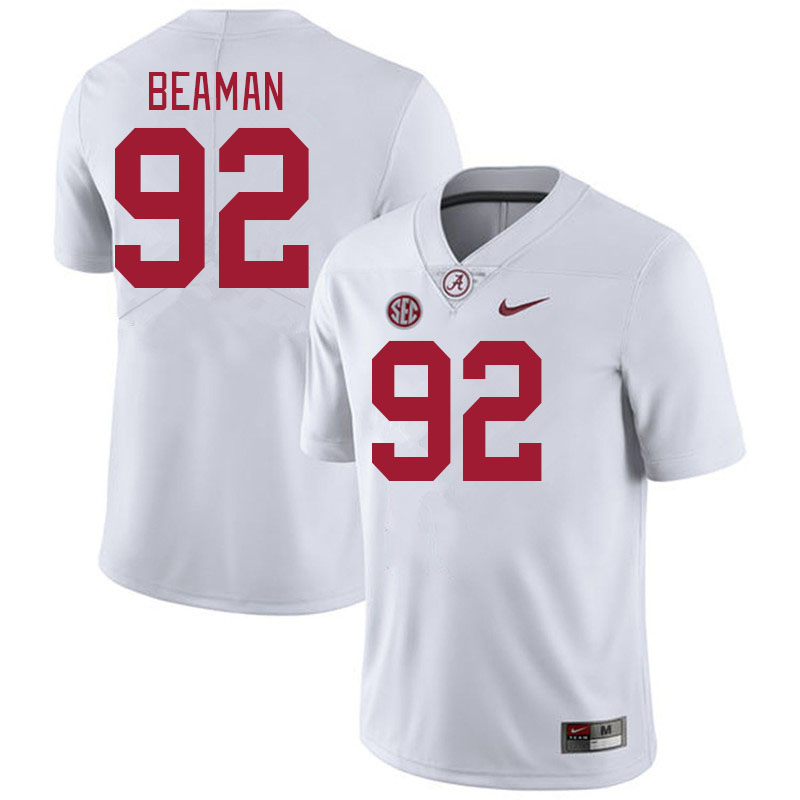 Men #92 Jeremiah Beaman Alabama Crimson Tide College Football Jerseys Stitched-White